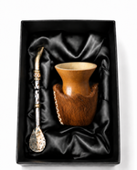 Load image into Gallery viewer, Pampa Mate - Set Natural Gourd Mate with Rustic Hide Wrap + Artisan Bombilla