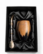 Load image into Gallery viewer, Ranchero Wooden Black Mate with Artisan Bombilla — alpaca bronze